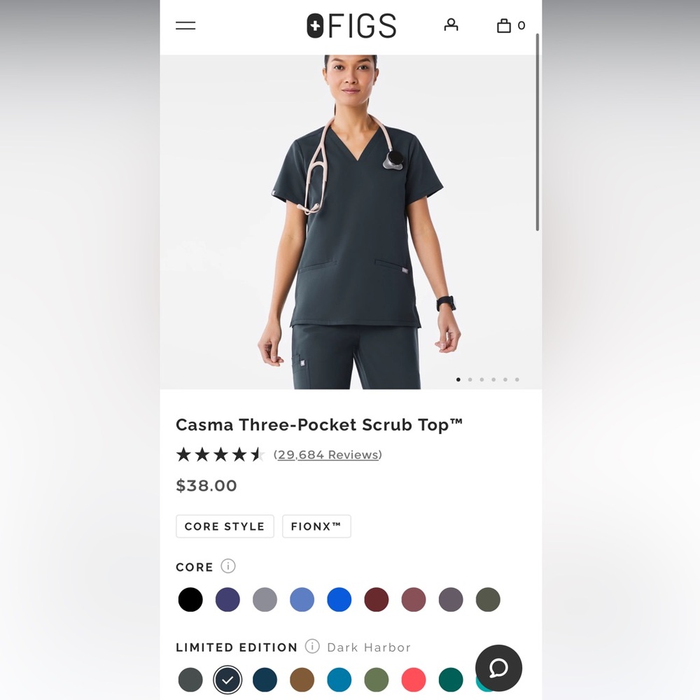 Figs Casma Three-Pocket Scrub Top